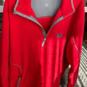 Antigua Charcoal and Crimson Pullover